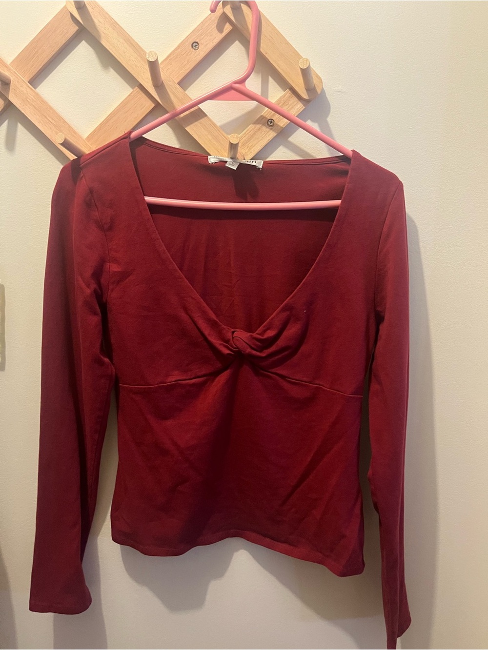 Knot v-neck long sleve
